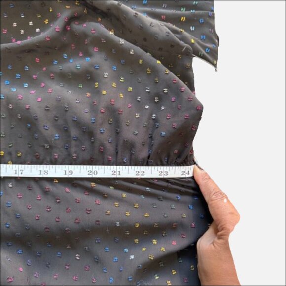 ModCloth L/S Rainbow Dots Semi Sheer Black Whimsigoth Witch Midi Dress (Size 2X) - Picture 14 of 16